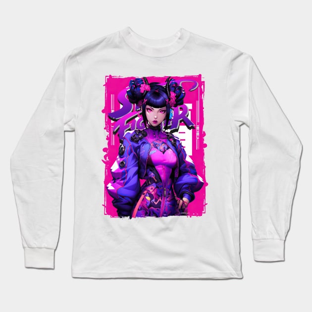 PURPLE HAZE - JURI HAN STREET FIGHTER | Vintage Video Game Cute Gamer Girl Pop Art | PROUD OTAKU Long Sleeve T-Shirt by PROUD OTAKU